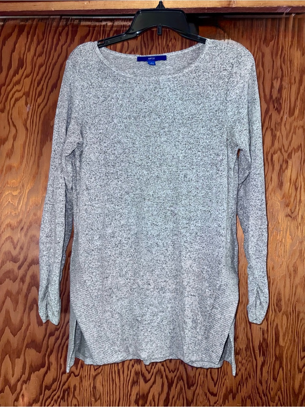Apt. 9 Heather Grey Marled Crewneck Tunic Sweater